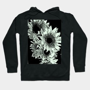 Sunflowers in Black and White Hoodie